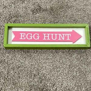 Pink and Green Egg Hunt Sign